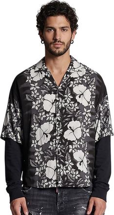 Dsquared2 Black Relaxed Floral Shirt
