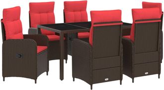 vidaXL Juego De Comedor Para Exteriores 7 Uds. Rat&aacute;n Sint&eacute;tico Vidaxl