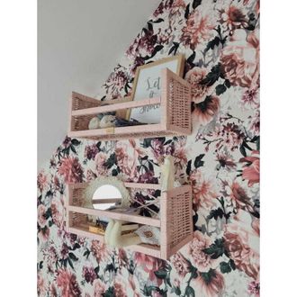 OEM Armario De Pared Rectangular De Mimbre, Color Rosa (1 Ud.)