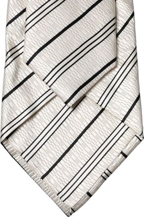 Dolce & Gabbana Silk Striped Necktie - White