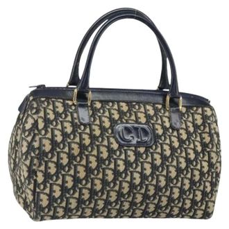 Dior Pre-owned Handbags, female, Blue, Size: ONE SIZE Pre-owned Canvas Boston Bag