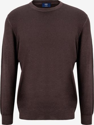 Fedeli Schurwoll-Pullover mit Rundhals Argentina