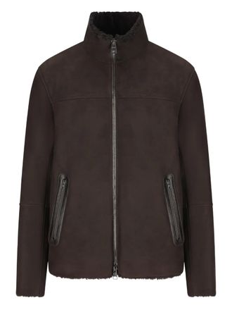 Herno shearling zip-front jacket - men - Cotton - 50 - Brown