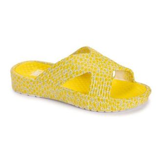 Muk Luks Spa Day Sandal in Lemon Floral at Nordstrom, Size Medium