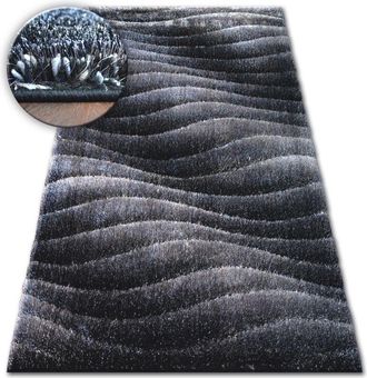 RugsX Rugsx - Alfombra Shaggy Space 3d B222 Gris Oscuro Grey 80x150 Cm