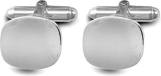 Jewelco London Sterling Silver Square Cushion T-shape Cufflinks 15mm - ACL006