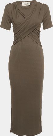 Nanushka Grey Jersey Belted Jannet Midi Dress