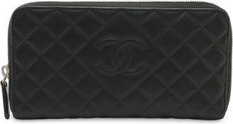 Chanel Black Leather Coin Purse/Coin Case (Pre-Owned)