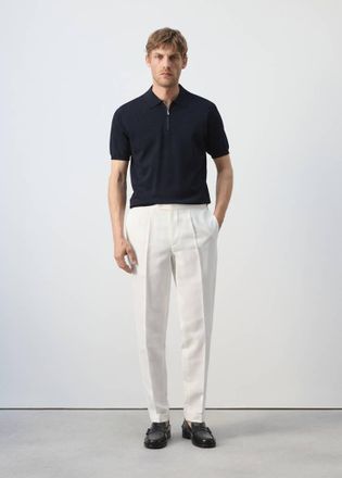 Mango Polo maglia zip navy - Uomo - XXL - MANGO MAN