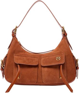 Pinko Cargo Bag Classic Suede - female - PINKO - Shoulder Bags - Brown - ONE SIZE - Bags