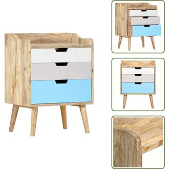 vidaXL The Living Store Comodino 47x35x63 cm in Legno Massello di Mango - Comodino mango