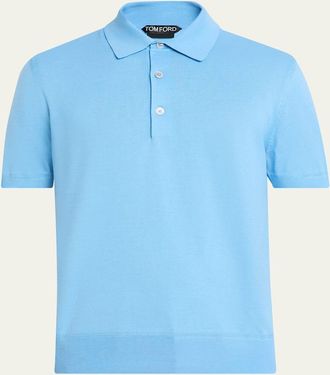 Tom Ford Mens Classic-Fit Cotton Knit Polo Shirt