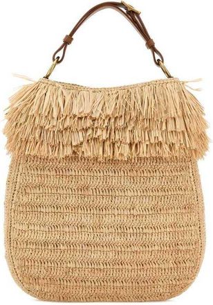 Saint Laurent Raffia Roady Shopping Bag Palebrownbrick Borse A Mano
