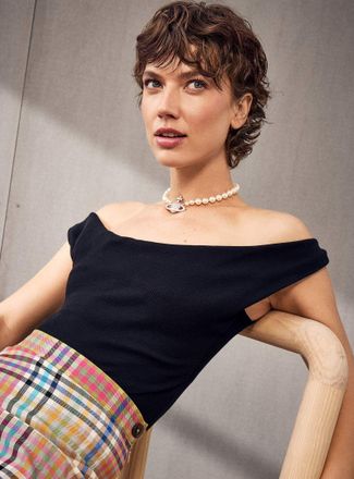 Vivienne Westwood Womens Draped-Collar Knit Top