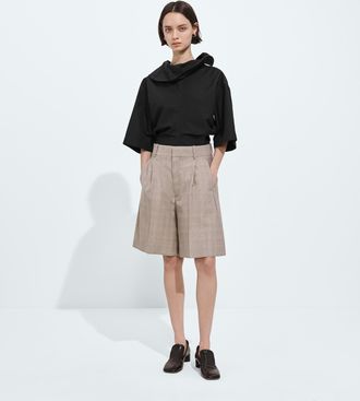Bottega Veneta Shorts in lana Principe di Galles - Beige - Donna - 38