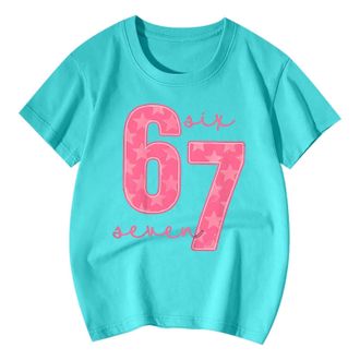 Generic 67 Shirt Kids 67 Fun Meme Gen Alpha Slang T-Shirt for Boys and Girls Color Printing