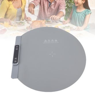 OEM Placa Calefactora El&eacute;ctrica De Silicona Flexible (60 Cm De Di&aacute;metro) Con 5 Niveles De Temperatura Para Comidas Familiares Y Fiestas - Gris