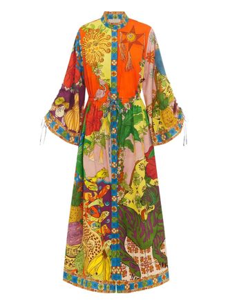 Alemais Tiger shirtdress - women - Fabric - 10 - Yellow