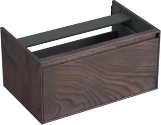 Forzalaqua Reno 2.0 wastafelonderkast 80x51x40cm met 1 softclose greeploze lade Massief Eiken Charcoal