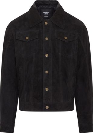 Infinity Leather Mens Trucker Goat Suede Western Leather Jeans Jacket - Yangon