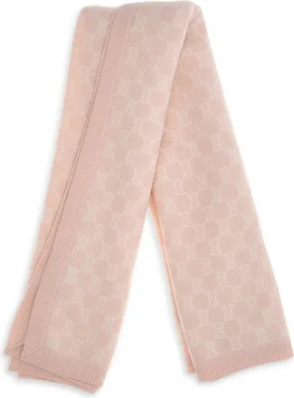 Gucci Wool Scarf For Girl Pink-Ivory Merino Ovis Aries Pink/ivory Scarfs