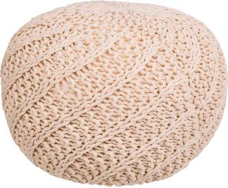 Wanderlust Deco Wanderlust Deco - Puff De Algod&oacute;n Trenzado Color Crema 45x45x30