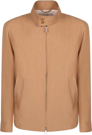 Lardini Paribet Zip Jacket - Heren - Zomerjassen - Beige - M - Katoen - Jassen