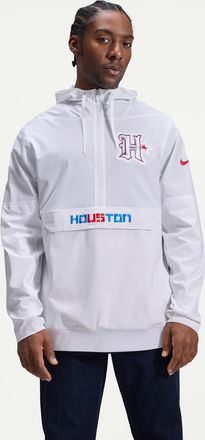Nike Houston Texans Rivalries Collection Sideline Anorak Nike Mens NFL 1/2-Zip Hooded Jacket in White | 03AT11QR9H-EWQ