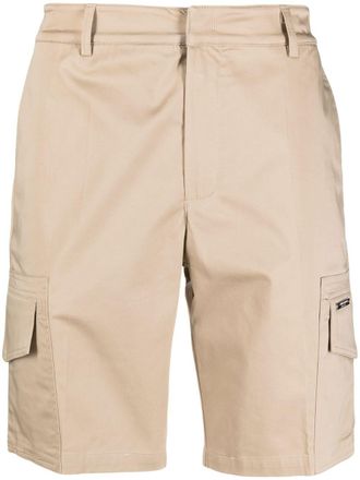 Costume National Contemporary logo-plaque concealed-fastening cargo shorts - Neutrals