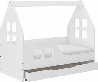 OEM Cama Infantil Casa Con Caj&oacute;n 140x70 Izquierda