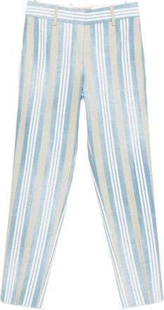 Ermanno Scervino Straight Trousers, female, Blue, Size: M Striped Trousers