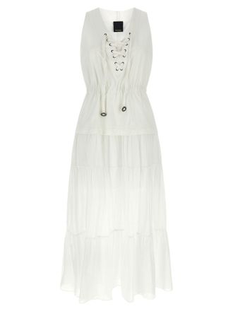 Pinko White Cotton Long Womens Dress