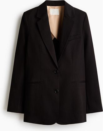 H&M Single-breasted Blazer in Black at Nordstrom, Size Xx-Large