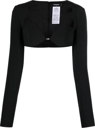 Dsquared2 Stijlvolle TOP voor Mode Liefhebbers - Dames - Longsleeves - Zwart - S - Polyester - Tops
