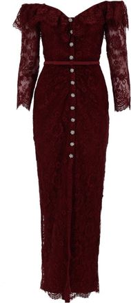 Self Portrait Lace Dress With Jewel Buttons