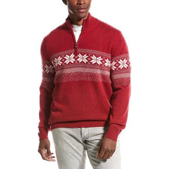Brunello Cucinelli Red Wool Zip Sweater, Brand Size 54 (US Size 44)