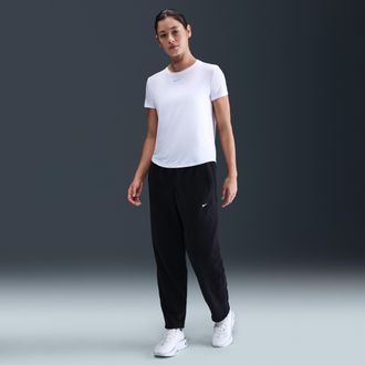 Nike Womens One Therma-FIT Mid-Rise Fleece Pants in Black | HV3707-010