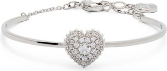 Swarovski Idyllia soft bangle - women - Rhodium Plated Brass/Swarovski Crystal/Cubic Zirconia - M - Silver