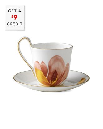 ROYAL COPENHAGEN 8.5Oz Flora Magnolia Cup & Saucer