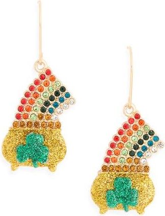 Leith Pot of Gold Drop Earrings in Green Multi- Gold at Nordstrom Rack