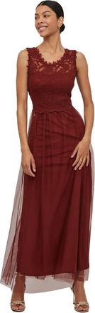Vila Womens Vilynnea Maxi Dress-Noos, Fired Brick, 14