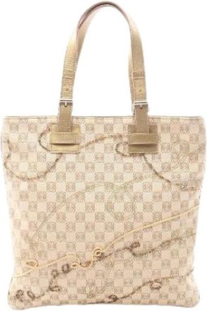 Loewe Pre-owned Repeat Anagram Canvas Leren Handtas - Dames - Vintage Shopper - Beige - ONE Size - Leer - Vintage