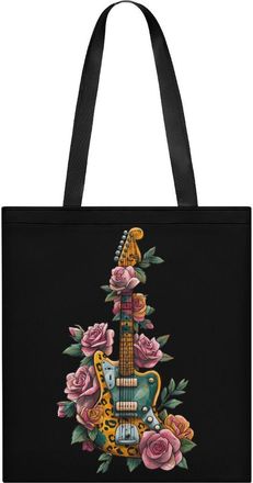Generic Leopard Guitar Tote Bag for Women Men Shoulder Bags Purses Pouch Handbags