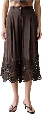Vicolo Culotte Broek - Dames - Vrijetijds broeken - Bruin - M - Katoen - Broeken