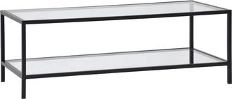 Klast Mesa de centro fija de cristal transparente 120 cm x 42 cm