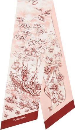 Ferragamo Accessoires, Dames, Veelkleurig, ONE Size, Voyage Print Silk Bandeau