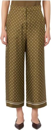 Max Mara Cropped Broeken - Dames - Vrijetijds broeken - Groen - S - Broeken