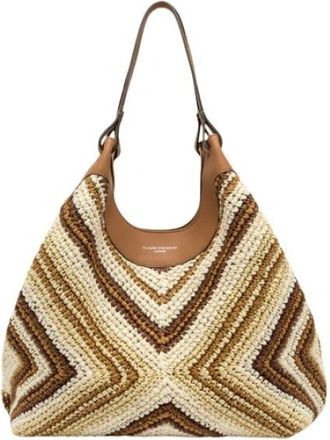 Gianni Chiarini Tassen, Dames, Beige, ONE Size, Leer, Dua Schoudertas