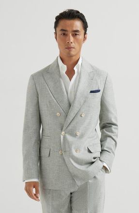 Brunello Cucinelli Uconstructed blazer in Pearl Grey at Nordstrom, Size 46 It