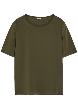 Joseph Rubin Silk T-shirt - Dark Green - 40 (UK12 / M)
